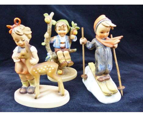 Three Hummel figures of children, some slight A/F