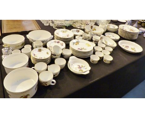 Large quantity of Royal Worcester Evesham pattern dinner and tea ware approx 90 pieces.