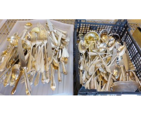 Large quantity of good German silver plated flatware