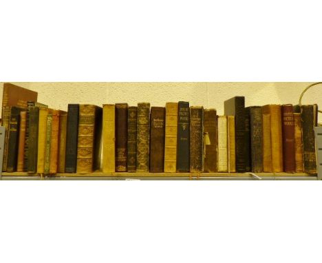 Shelf of Antiquarian books mainly poetry. Thirty one volumes.