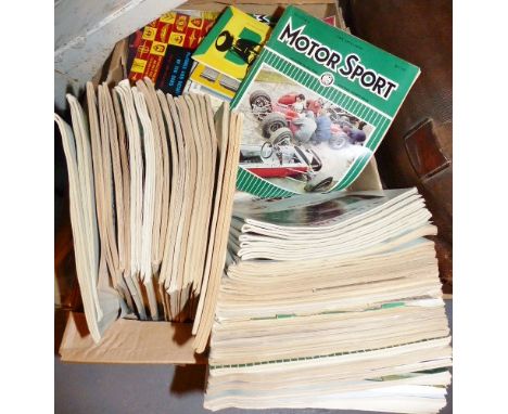 Box of vintage Motor Sport magazines, 1960s onwards.