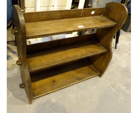 Vintage hanging clothes rail and a small oak bookcase 71 x 64 cm. 
