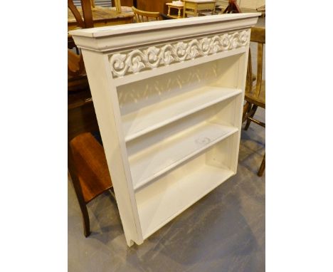 Painted hanging shelf unit with three shelves. 66 x 95 cm.