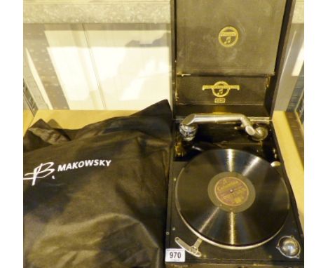 Columbia Viva-tonal Grafonola (record player) including 78 rpm records including the Ink Spots,  Sinatra etc