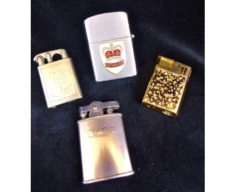 Box of vintage lighters including silver? example