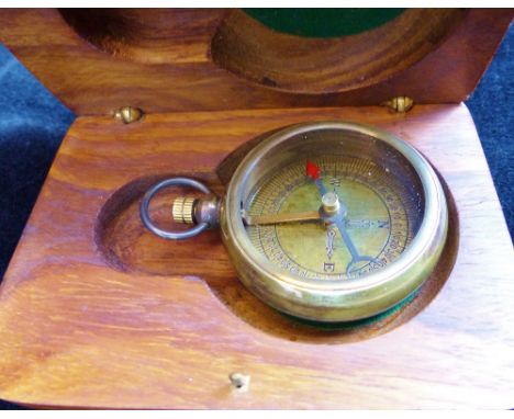Cased marine pocket compass marked White Star Line