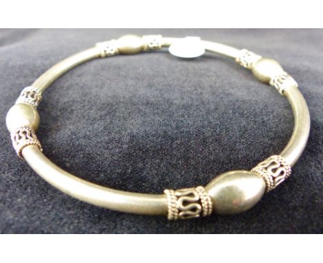 Sterling silver fancy slave bangle