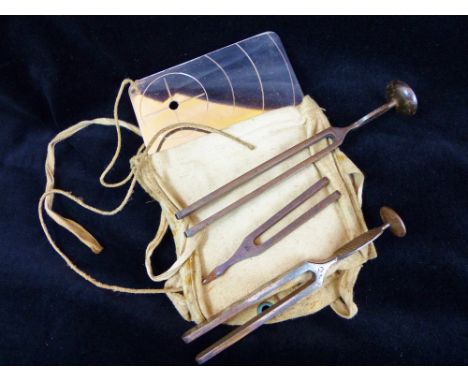 Original military heliograph and three vintage tuning forks
