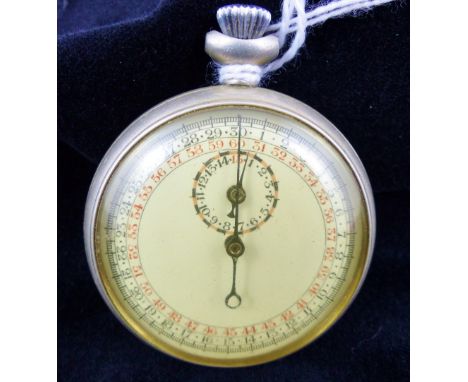 White metal vintage stopwatch.