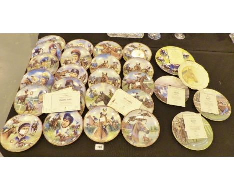 Royal Doulton and Royal Worcester horse racing collectors' plates; Great Jockey series and Great Racehorse series with certif