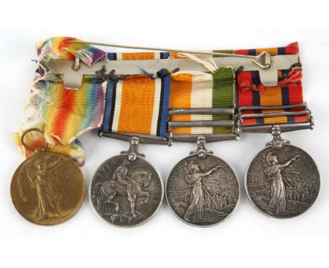 Boer War medal pair awarded To 6445 Pte. R. A. Newby. Rifle Brigade. Queens South Africa Medal with Orange Free State and Tra