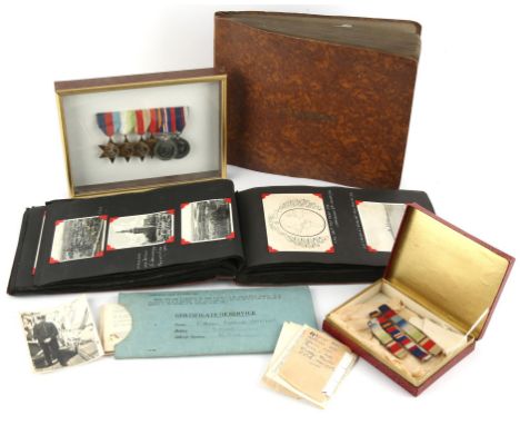A group of five medals to Cp. William Fredrick Manktelow Gunnery Officer, Royal Marines, Atlantic Star, Africa Star, Burma St