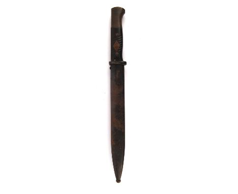 A German M1884/98, bayonet with plastic grips, dated 1939,  by the Elite-Diamant Werke with original steel scabbard. The grip