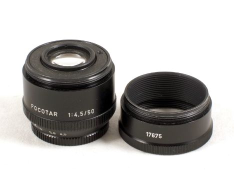 A Good Leitz Focatar 50mm f4.5 Enlarging/Bellows Macro Lens. (condition 4F) with 17675 extension ring.[I]