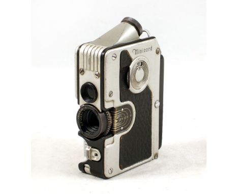 Gorez Minicord 16mm TLR Sub Miniature Camera. #1152 Styled like a small cine camera. (condition 5/6F).[R]