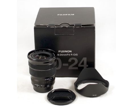 Fuji XF 10-24mm f4 R OIS Zoom Lens. #461-206066. (condition 4E). With caps and hood, in makers box.[T]
