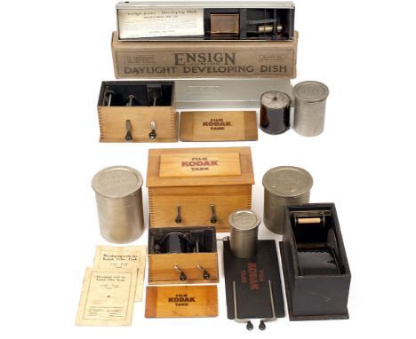 A Selection of Kodak &amp; Other Vintage Darkroom Equipment. To include various size Kodak wooden developing tanks, mostly co