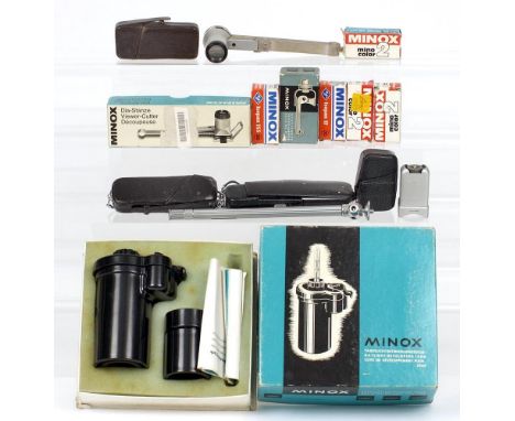 Minox Camera &amp; Accessory Collection. To include Minox B &amp; C cameras, developing tank in makers box, film viewer/cutte