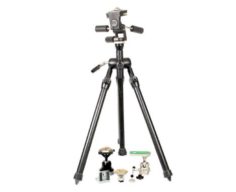 Benbo 1 Tripod with Manfrotto 029 Multi-Angle Head. Centre column locking knob tight. Also a Model 108 B&amp;AS head, right-a