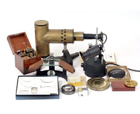 A Microscope End-Lot for Collectors. Comprising a Beck Dissecting Microscope with x12 &amp; x20 eyepieces, all with W.D. wide