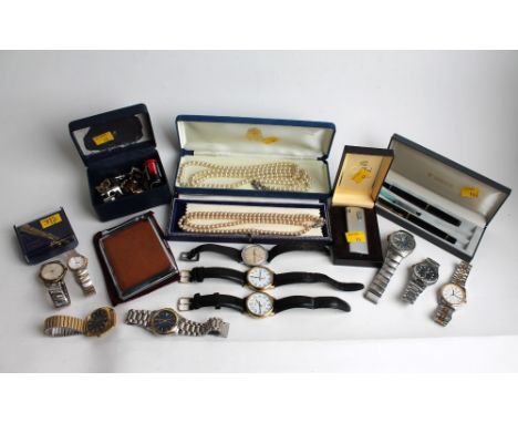 Wristwatches, cufflinks, costume jewellery, lighter etc