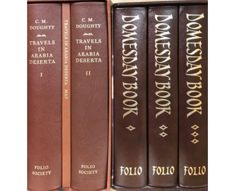 Five volumes published by Folio Society of The Doomsday Book and Travels in Arabia Deserta