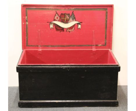 A 19th Century pine trunk, 93 x 47 x 44cm.