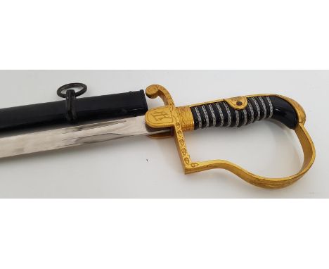 WWII WRANGEL PATTERN OFFICERS DRESS SWORDwith a single fullered steel blade, 80cm long marked Eickhorn Solingen, the handle w