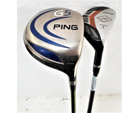 GOLFING INTRESTa Ping G5 Titanium driver, 118.5cm long, together with a Wilson X31 Hybrid 4 driver, 103cm long (2) 