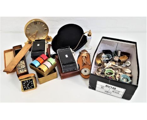 MIXED LOT OF COLLECTABLESincluding an assortment of flatware and cutlery, four coloured aluminium napkin rings, an irradiance