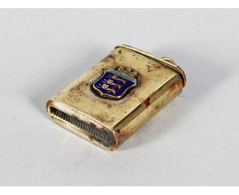 A PLATED VESTA with an enamel crest of GUERNSEY.