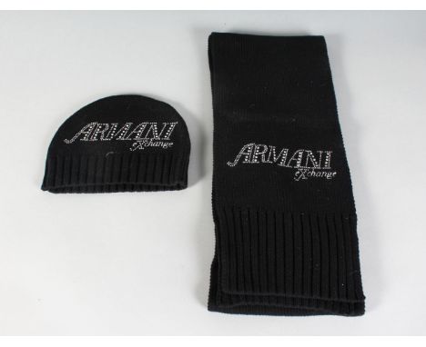 AN ARMANI SCARF and HAT.