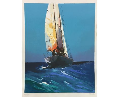Donald Hamilton Fraser (1929-2009) Sailing, Daybreak, 1985, artist's proof II/XXV, silkscreen printed in colours, signed in p