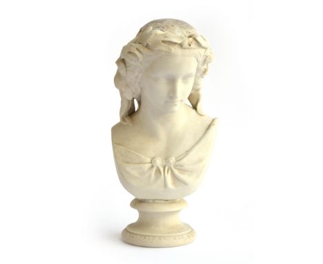 A Copeland Parian bust after WC Marshall, 'Miranda', 28cm high 