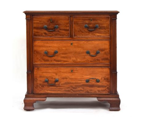 Late 19th chest of two short over two long drawers, on ogee bracket feet, 81cm wide, 49cm deep, 85cm high 