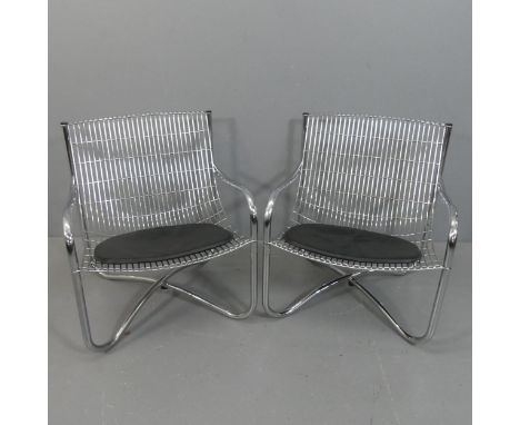 David Mellor OBE - A pair of rare mid-century 700 Range lounge chairs by Abacus Municipal Ltd, 1973, each armchair with chrom