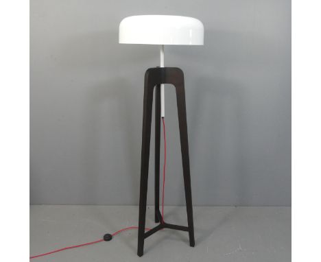 PORADA - A Pileo Alta floor lamp in solid stained oak with tin plated white shade. RRP £2122. Diameter 50cm, height 159cm.