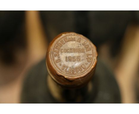 COCKBURN 1955 vintage port by Sandeman & Son Ltd of Glasgow, seven bottles, delabled. CONDITION REPORT: Fill levels one all t