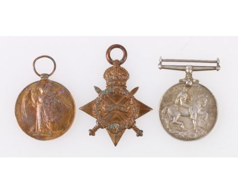 WWI trio comprising War medal, Victory medal and 1914-15 Star to CAPT D S BUIST RAMC (Royal Army Medical Corps).