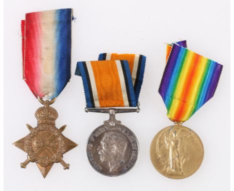 WWI trio comprising War medal, Victory medal and 1914/15 Star to 6544 PTE C HUGHES A CYC CORPS (Army Cycle Corps).