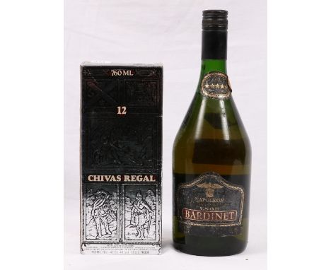 CHIVAS REGAL 12 year old blended Scotch Whisky, 76cl, 40% vol., boxed, and BARDINETT VSOP Napoleon Brandy, 100cl, 40% vol. (2