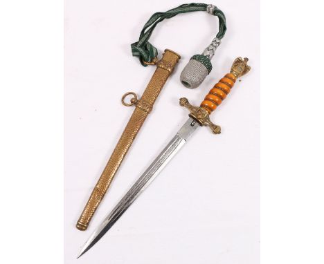 German Third Reich naval Kreiggsmarine dagger, the blade ricasso marked WKC with scabbard, blade length 24.5cm, dagger length