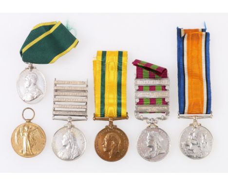 India medal with three clasps - Tirah 1897-98, Punjab Frontier 1897-98 and Relief of Chitral 1895 to 4351 CPL T LOWE 1st BN G