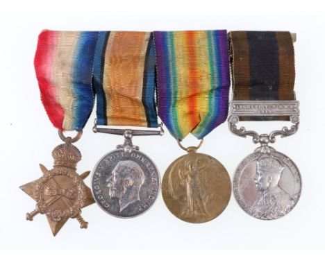 India General Service medal with Afghanistan NWF 1919 clasp to 12697 CPL A W HUNT GORDONS and WWI war medal, victory medal an