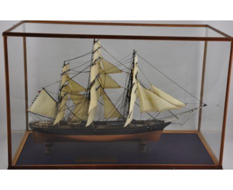 A scale model of the tea clipper Cutty Sark, modelled by Dr J P R Williams, 1982, L. c. 59cm, in glazed display case