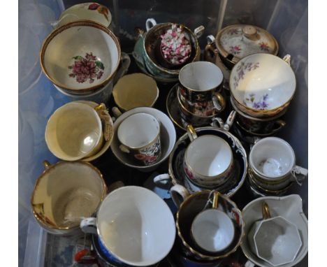 A large quantity of various cups, saucers, plates etc to include some matching sets