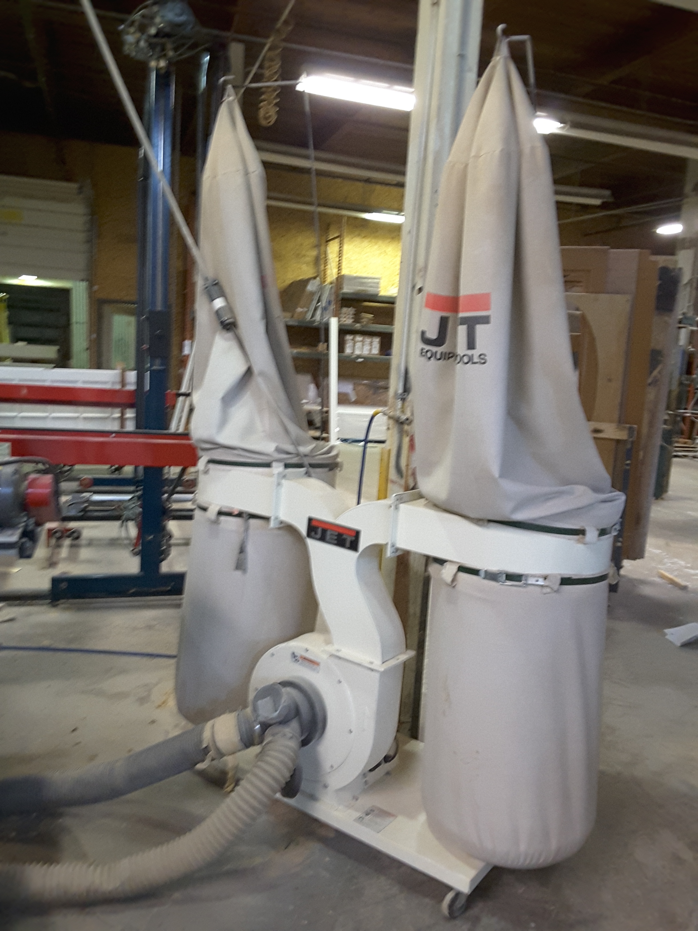Jet model DC19003, 3HP, 3 phase double bag dust collector