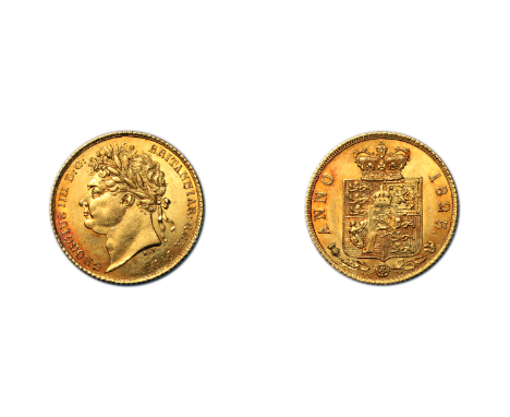 George IV (1820-1830), Half-Sovereign, 1825, laureate head left, rev. plain crowned shield, (S.3803). A few light surface mar