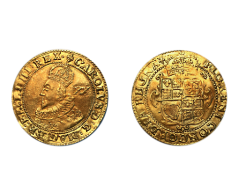 Charles I (1625-1649), Unite, Tower mint, group A, first bust left in coronation robes, high double arched crown, mark of val