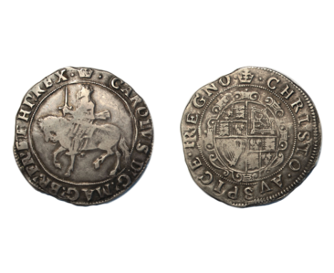 Charles I (1625-1649), Halfcrown, Tower mint, group III, type 3a1, horseman left with scarf flying from king's waist, rev. ov